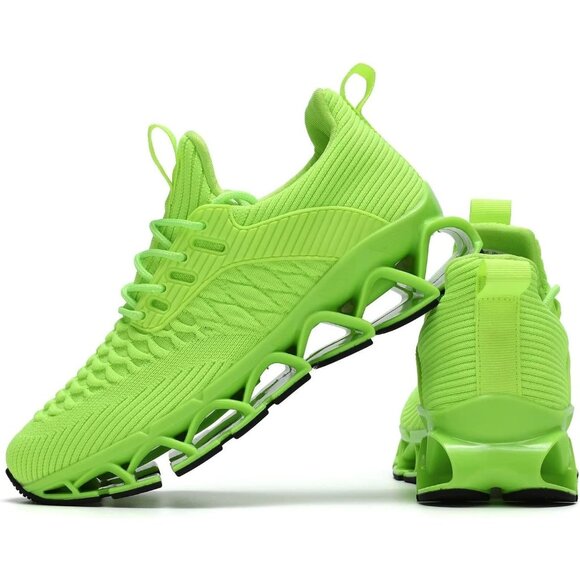 Women Fluorescent Green Walking Running Shoes Blade Sneaker Non-Slip Comfort - Picture 9 of 9